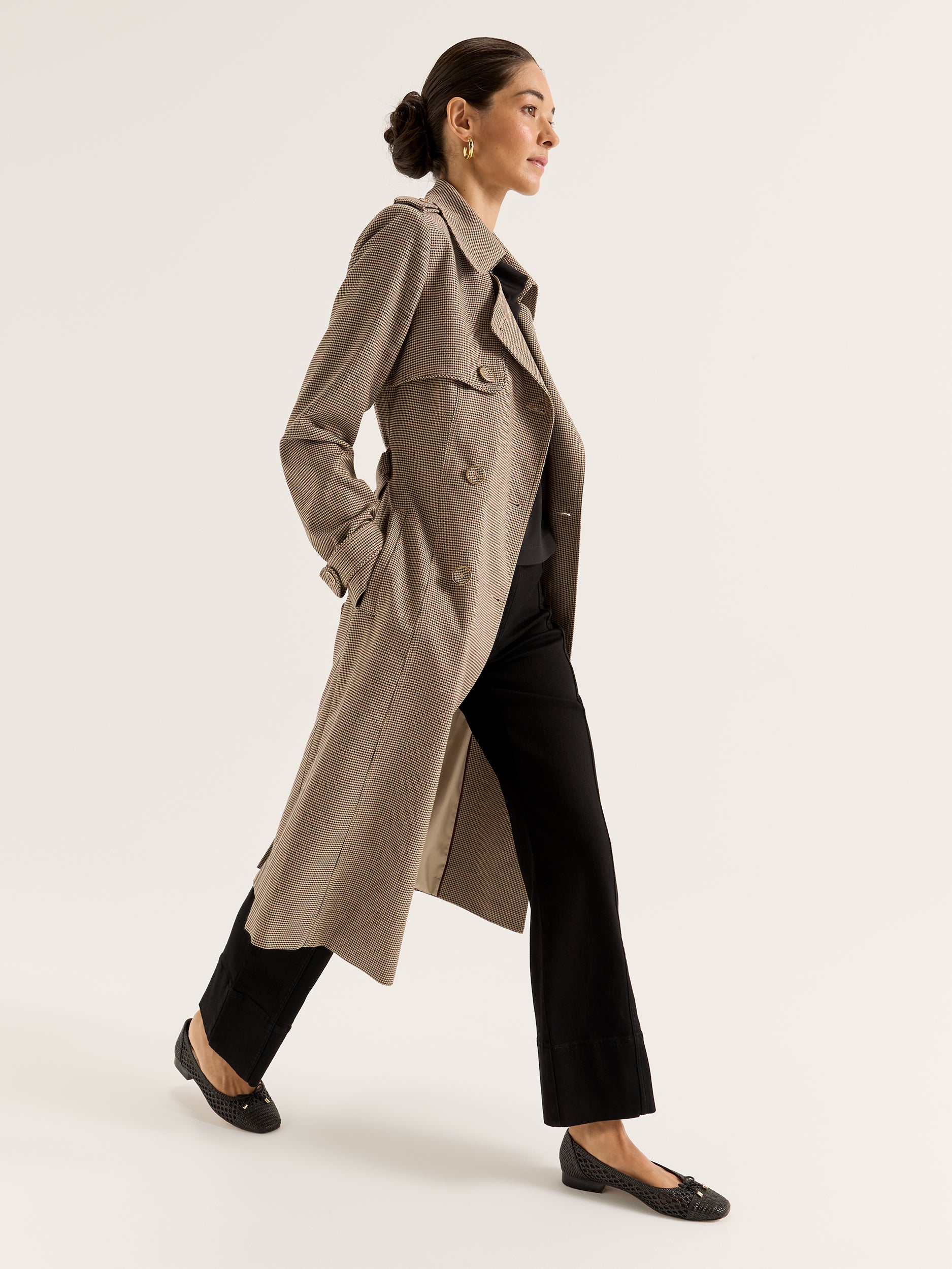 Annie Check Trench Coat - Image 10