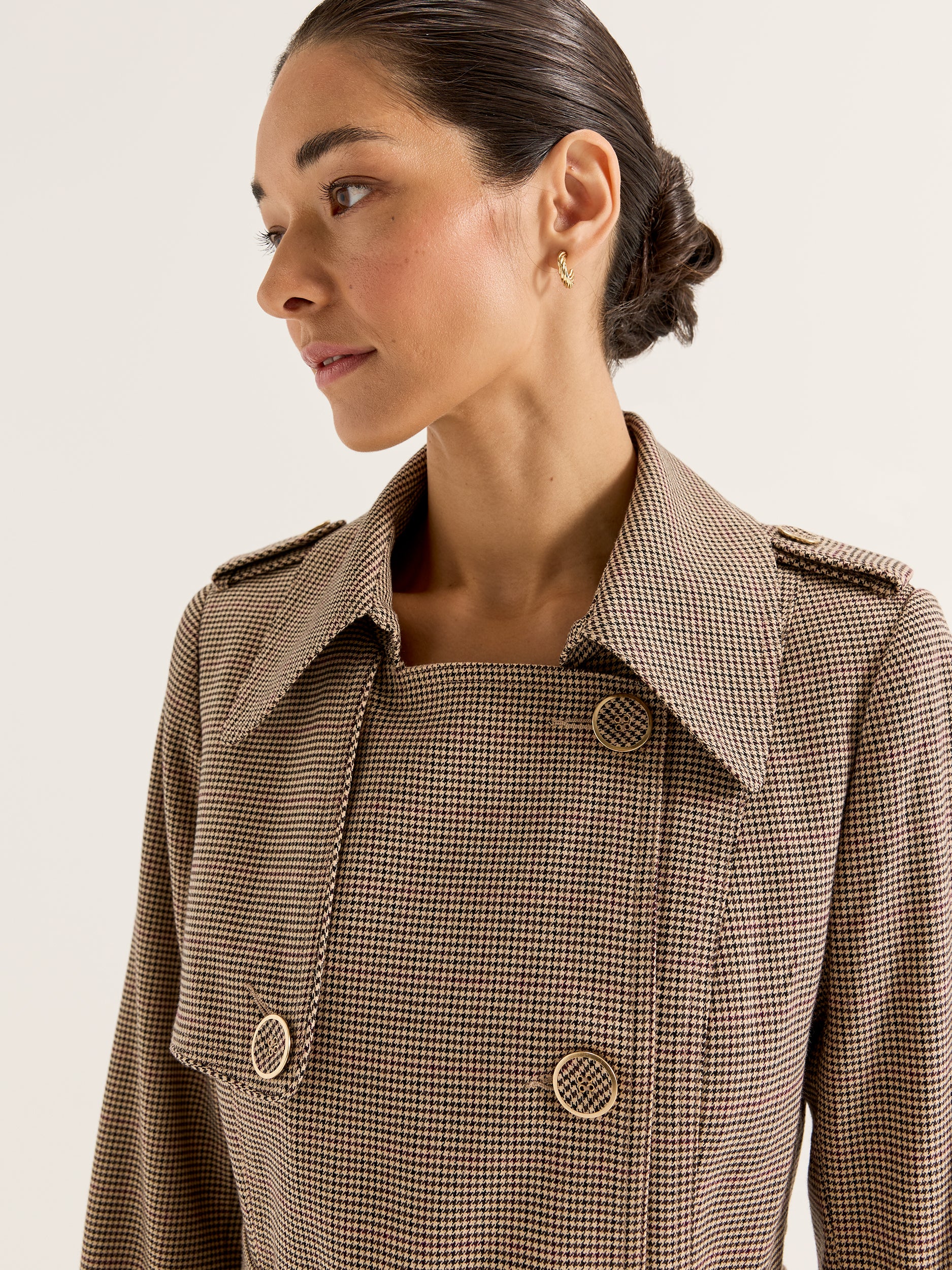 Annie Check Trench Coat - Image 4