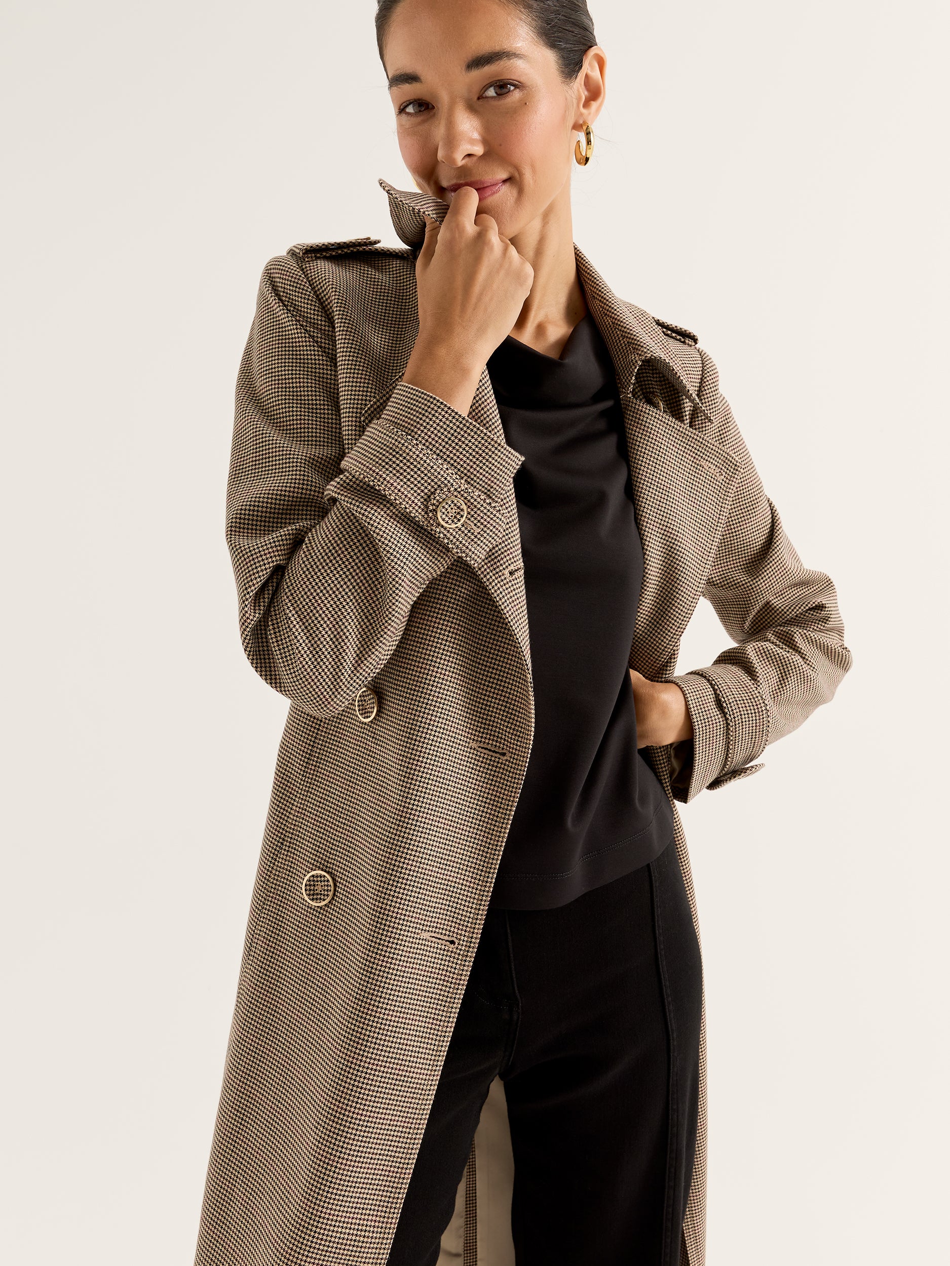 Annie Check Trench Coat - Image 6