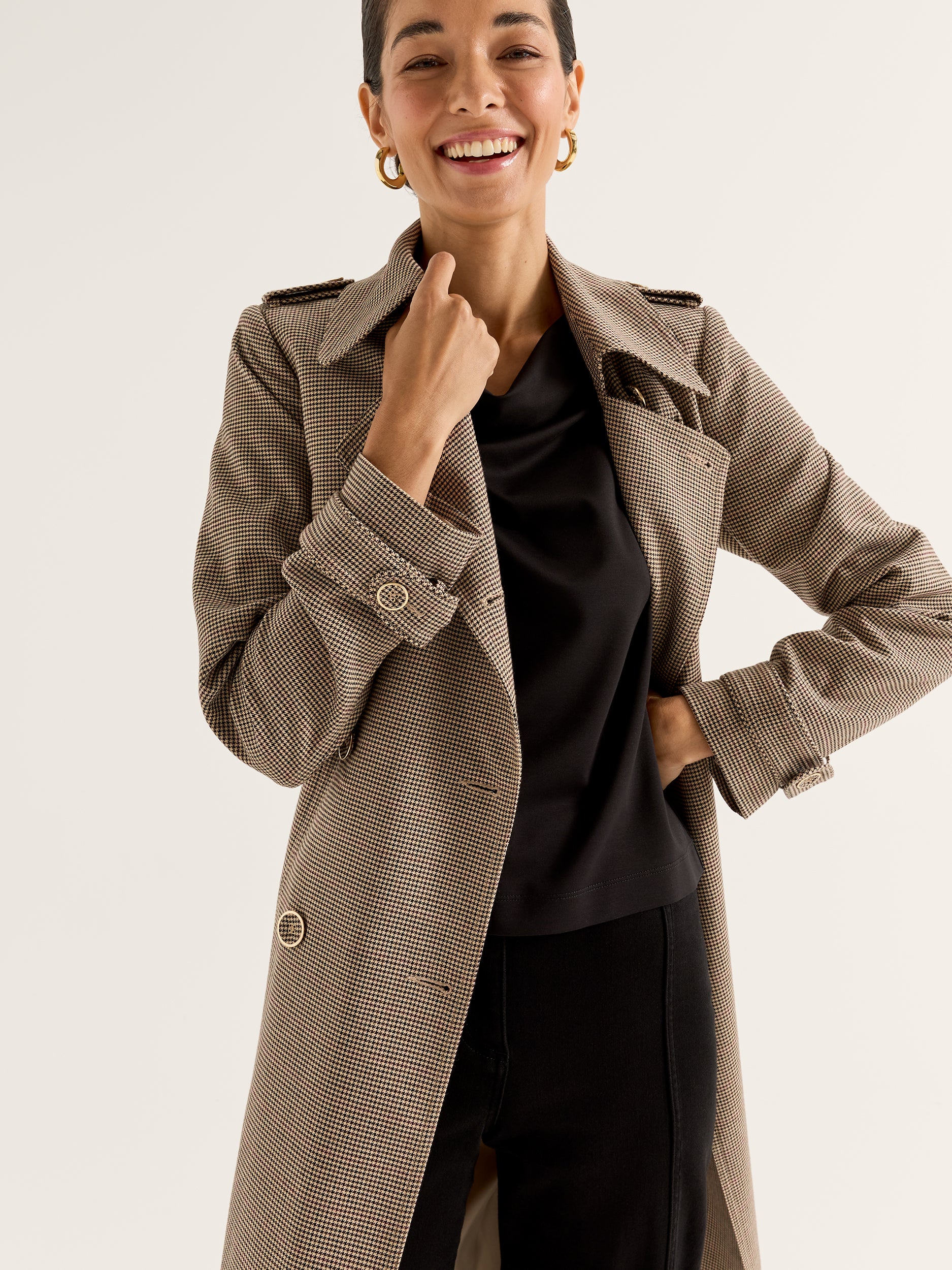 Annie Check Trench Coat - Image 7