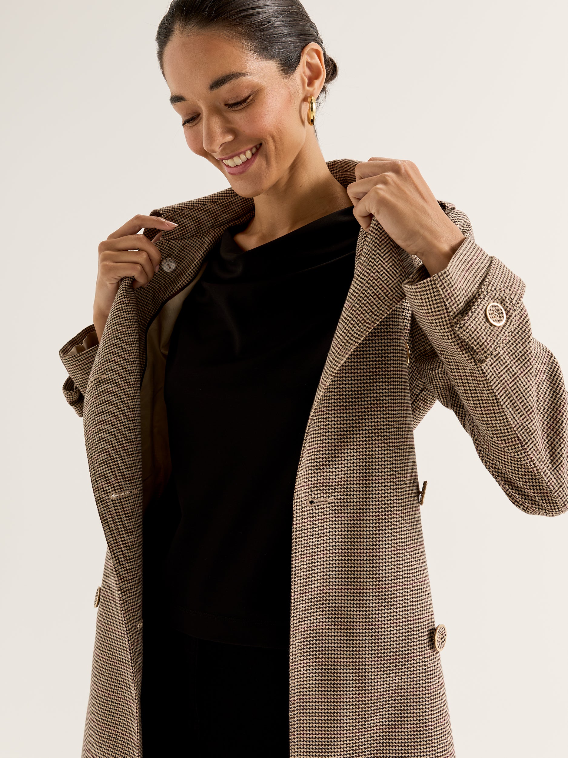 Annie Check Trench Coat - Image 8
