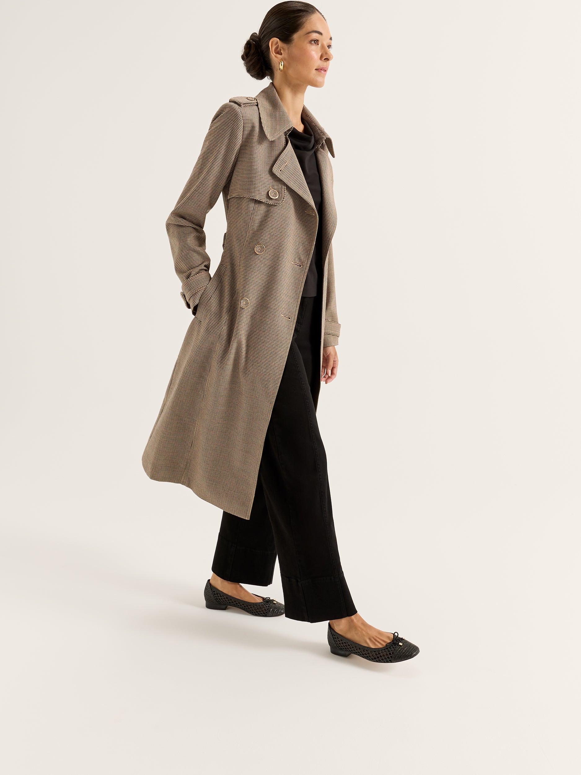 Annie Check Trench Coat - Image 9