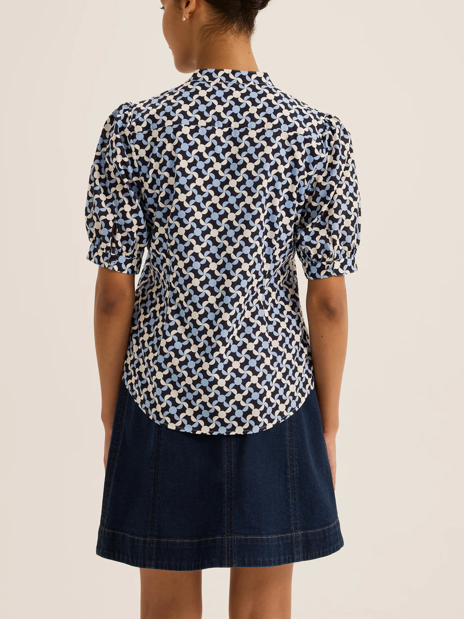 Checkers Puff Sleeve Shirt - Image 6