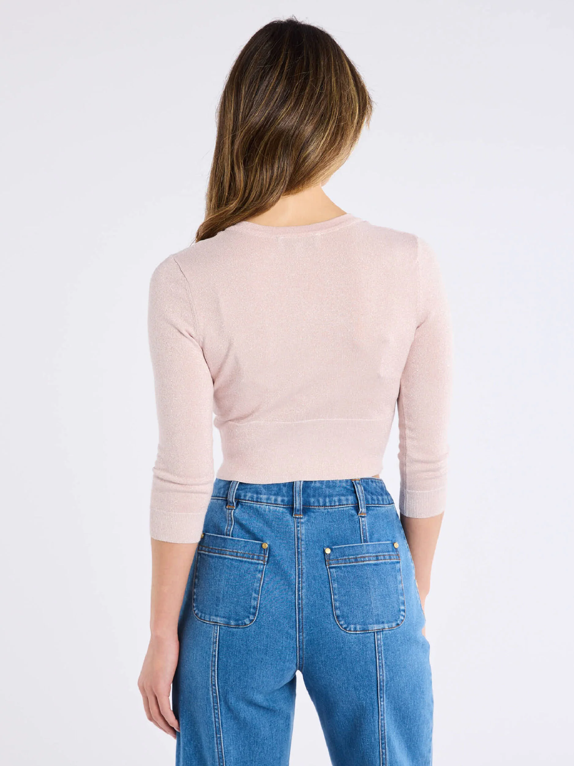 Chessie Shimmer 3/4 Sleeve Cardi - Image 2