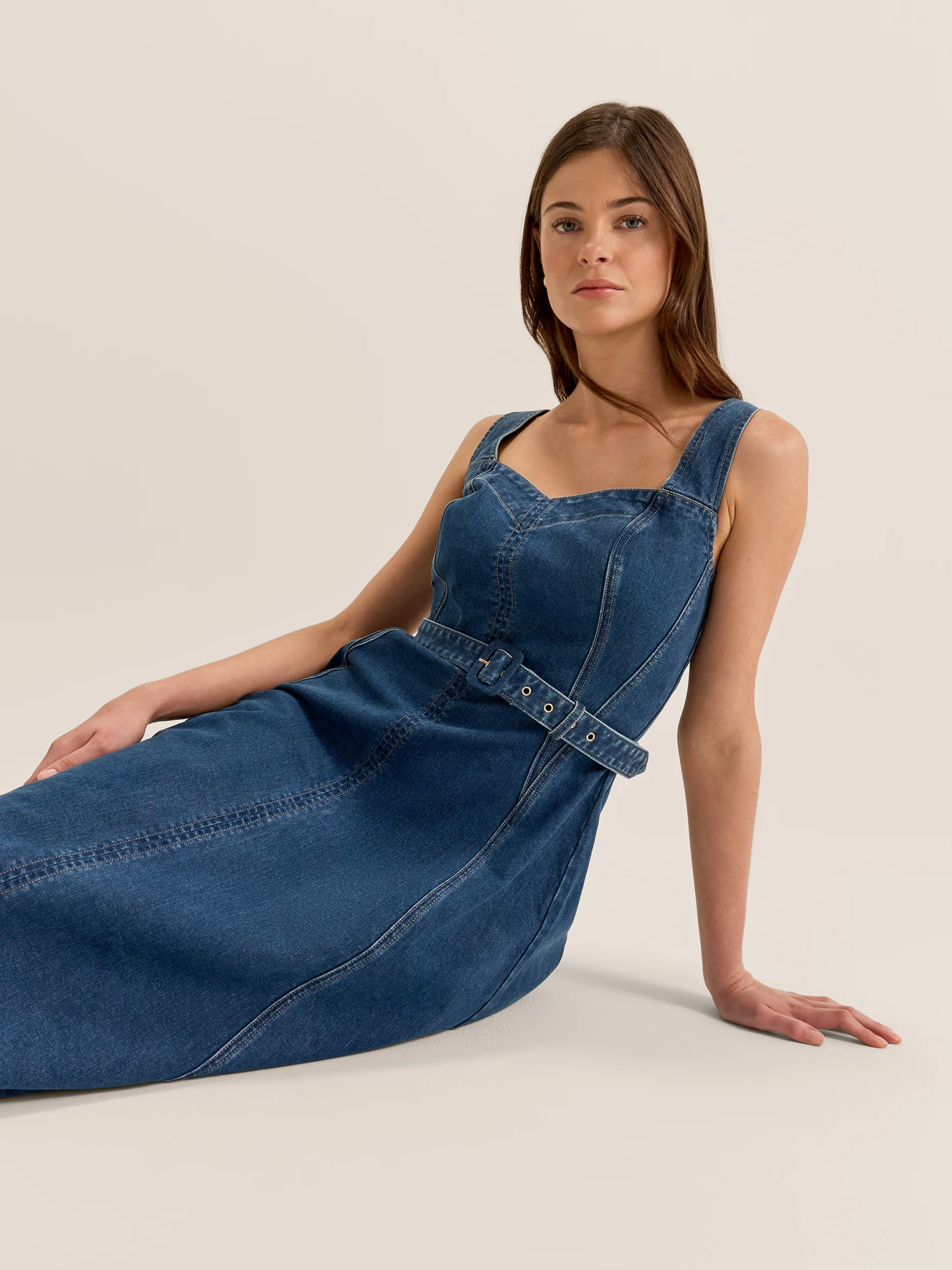 Farrah Denim Midi Dress - Image 3