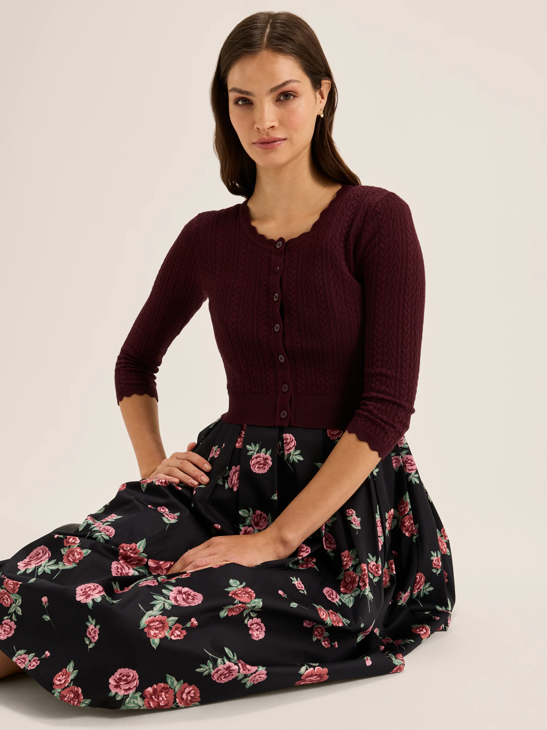 Hazel 3/4 Sleeve Cardigan - Image 3