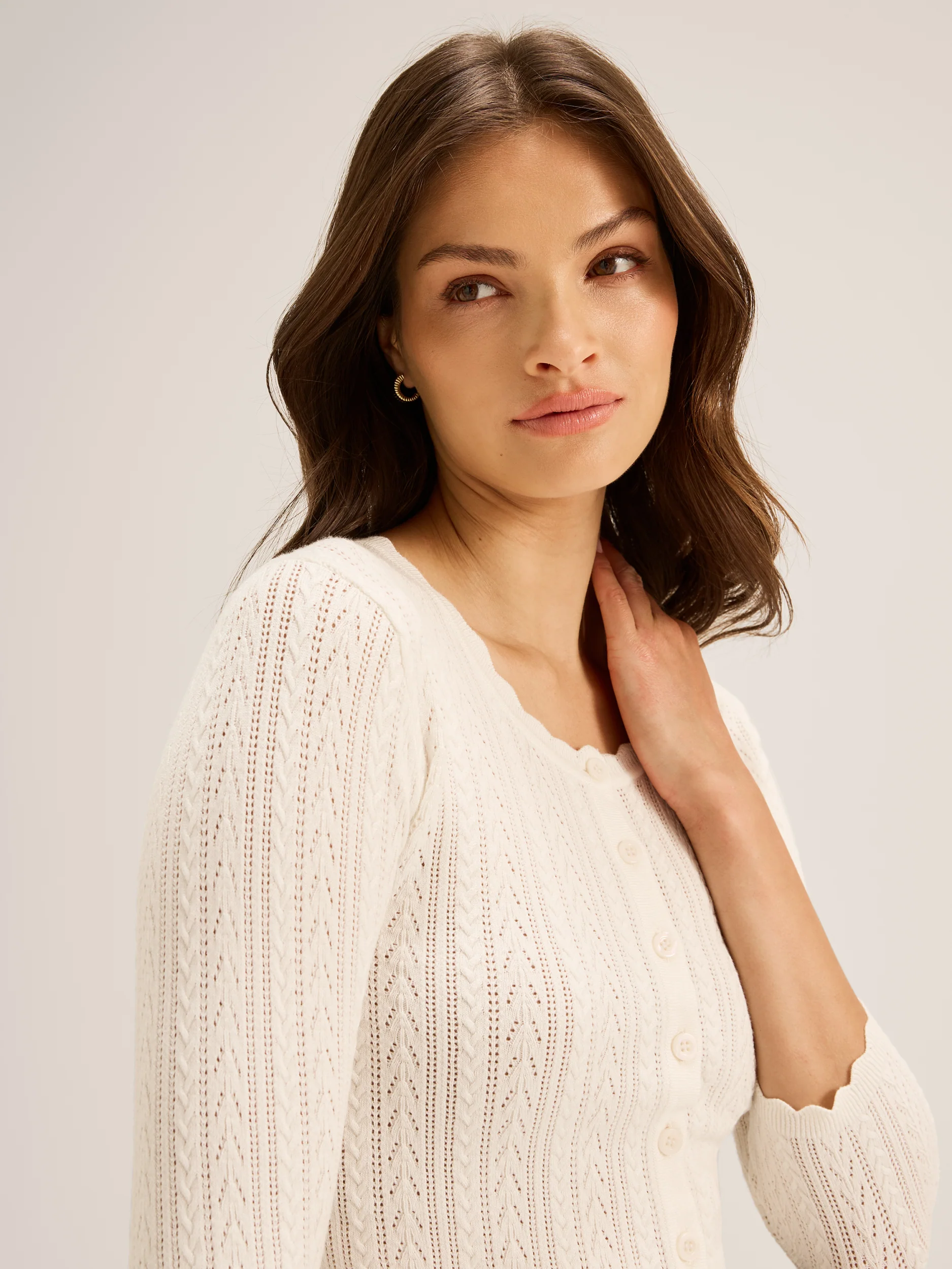 Hazel 3/4 Sleeve Cardigan - Image 3