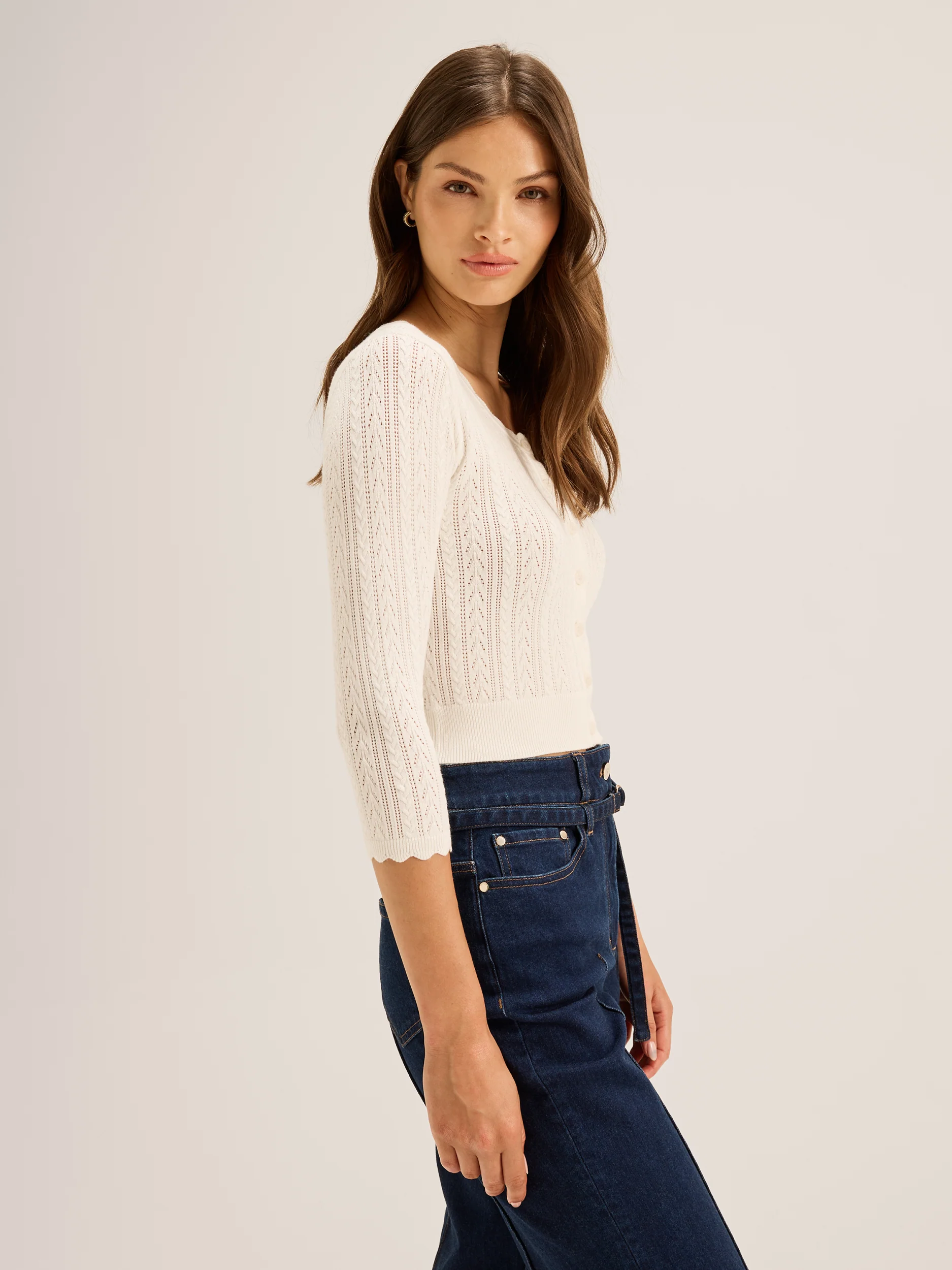 Hazel 3/4 Sleeve Cardigan - Image 4