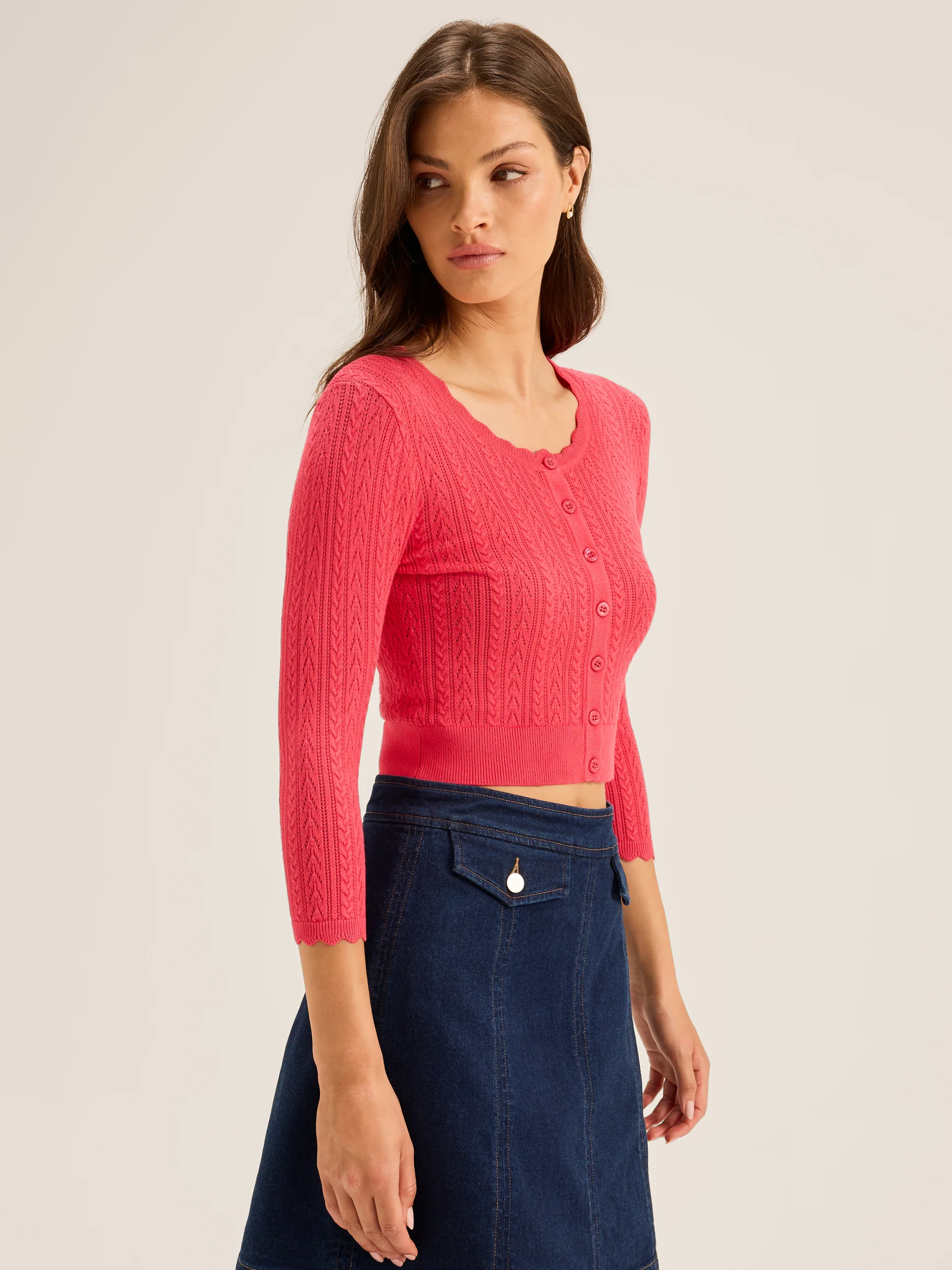 Hazel 3/4 Sleeve Cardigan - Image 5