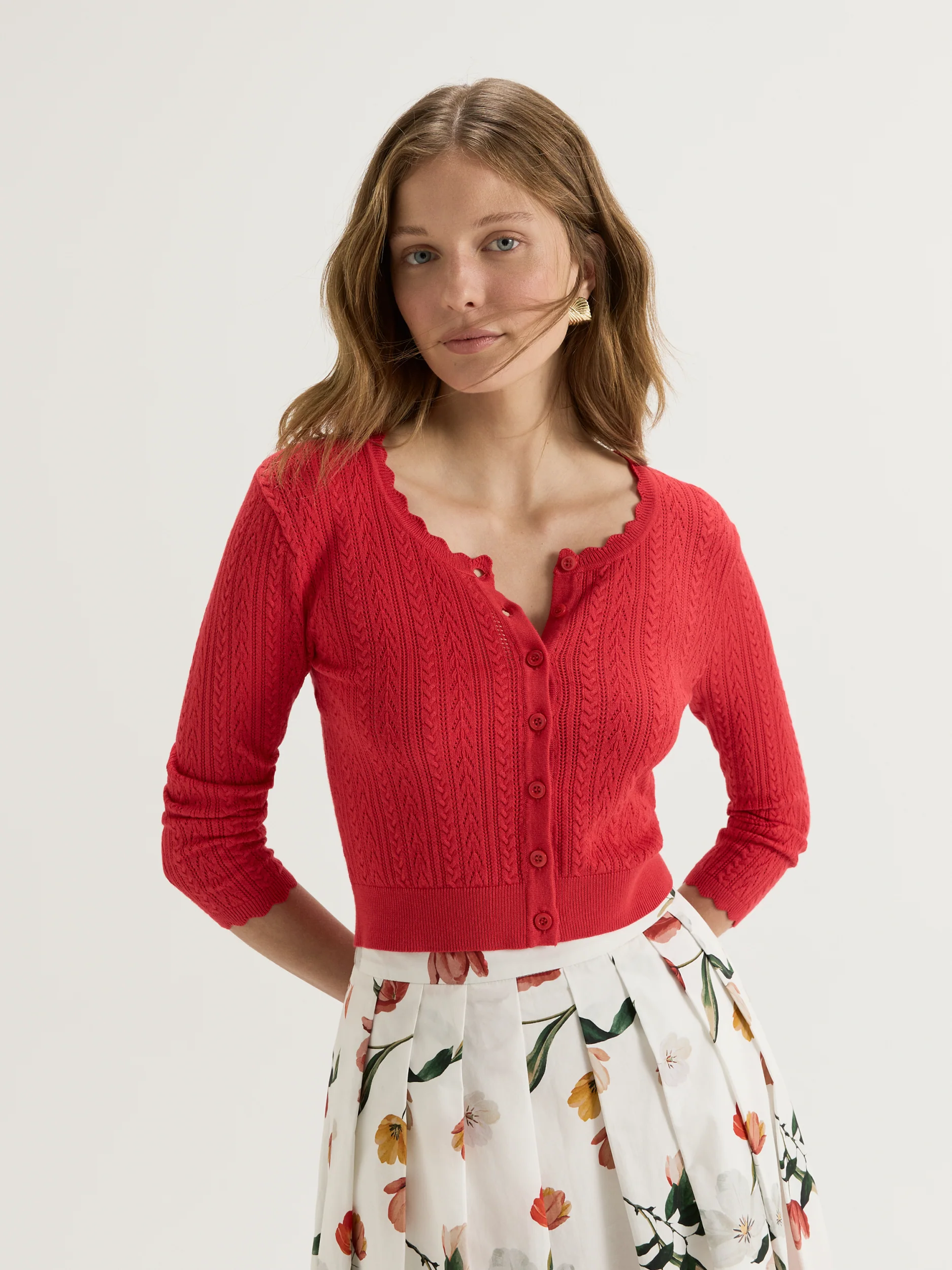 Hazel 3/4 Sleeve Cardigan - Image 3
