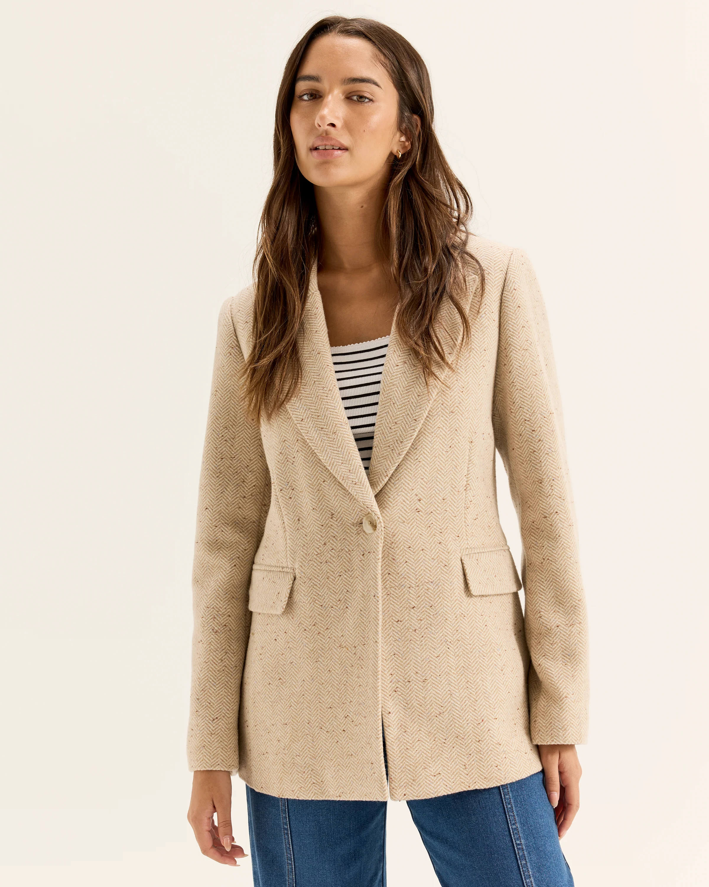 Herringbone Short Coat - Image 2