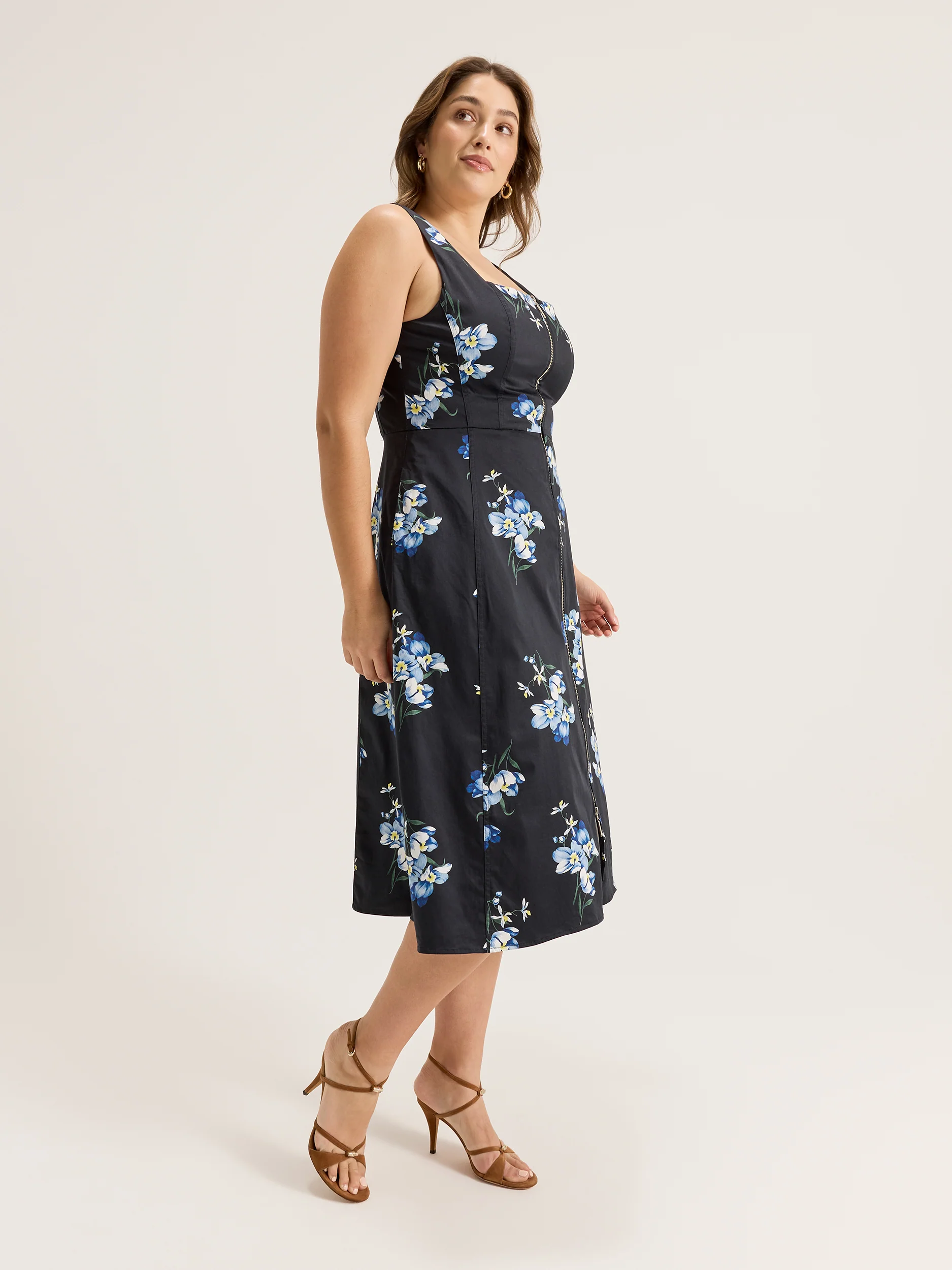 Iris Floral Zip Dress - Image 10
