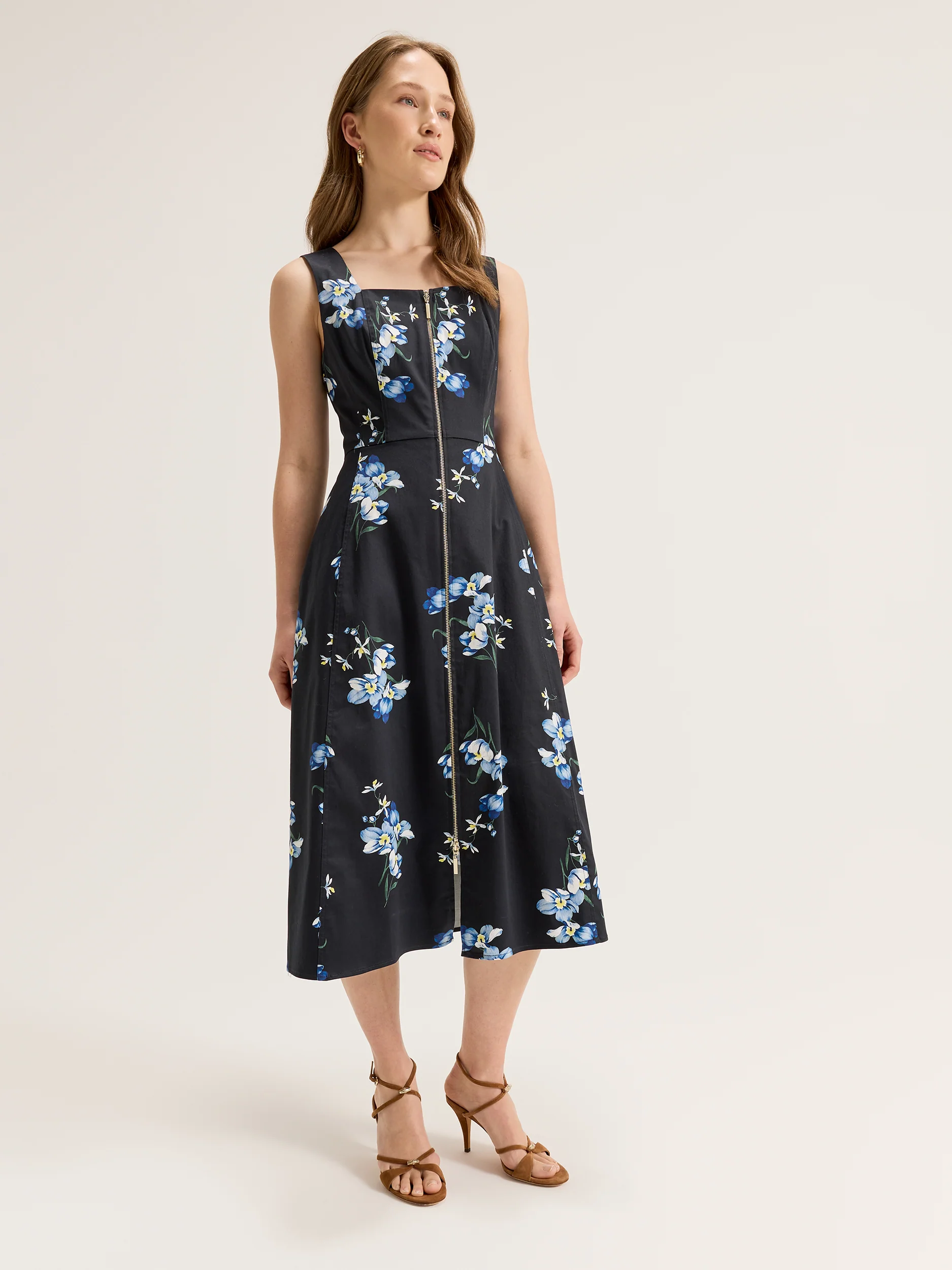 Iris Floral Zip Dress - Image 4