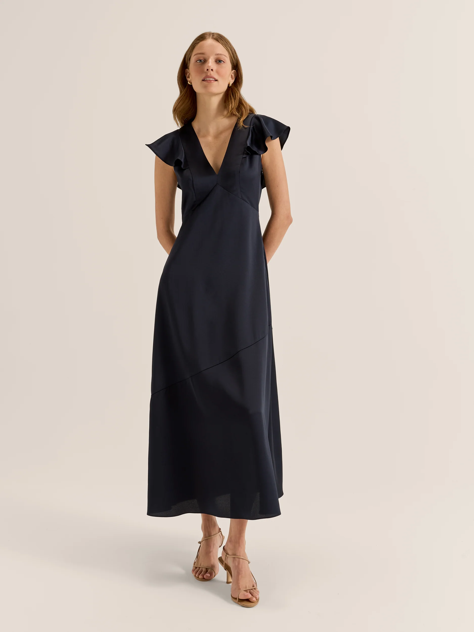 Montreal Flounce Sleeve Dress