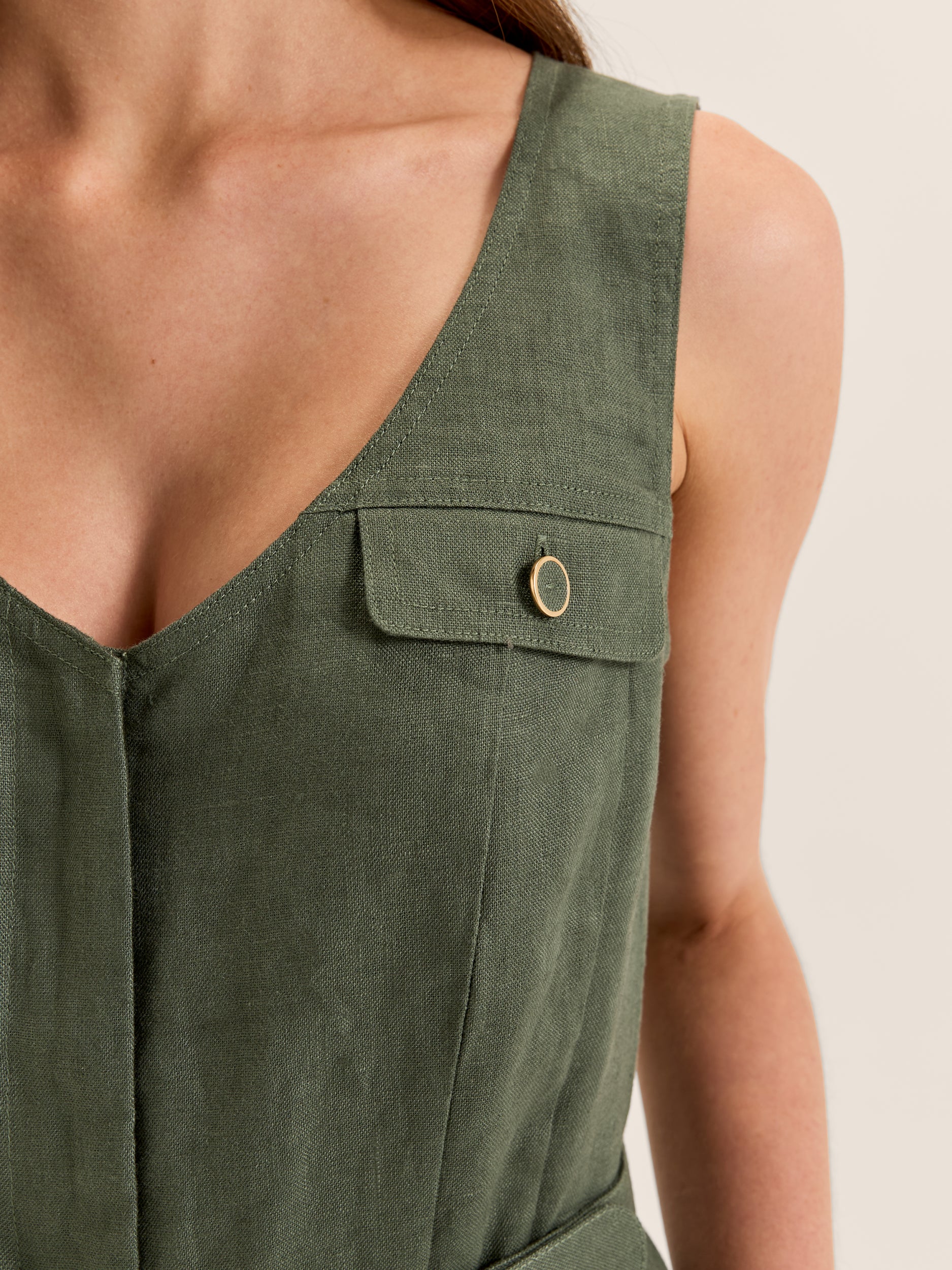 Moss Linen Playsuit - Image 5