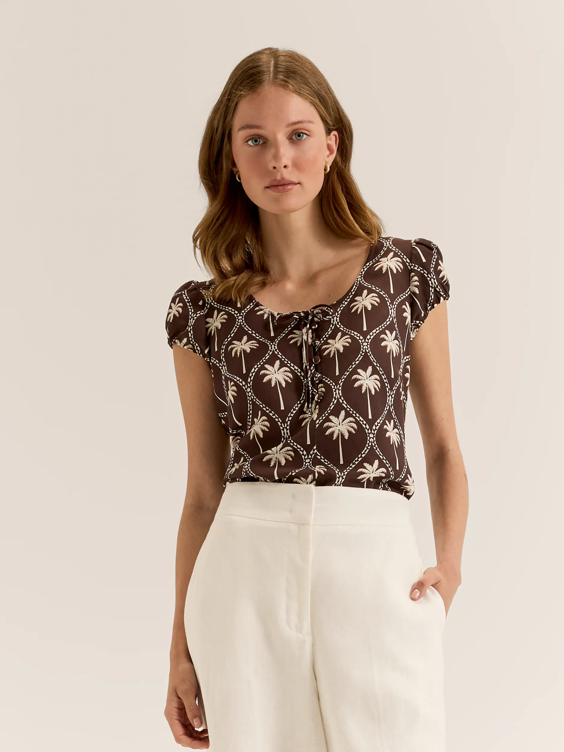 Palms Blouse Top