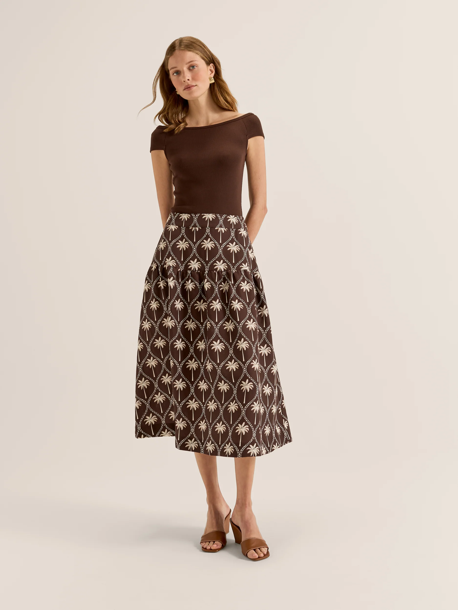 Palms Midi Skirt