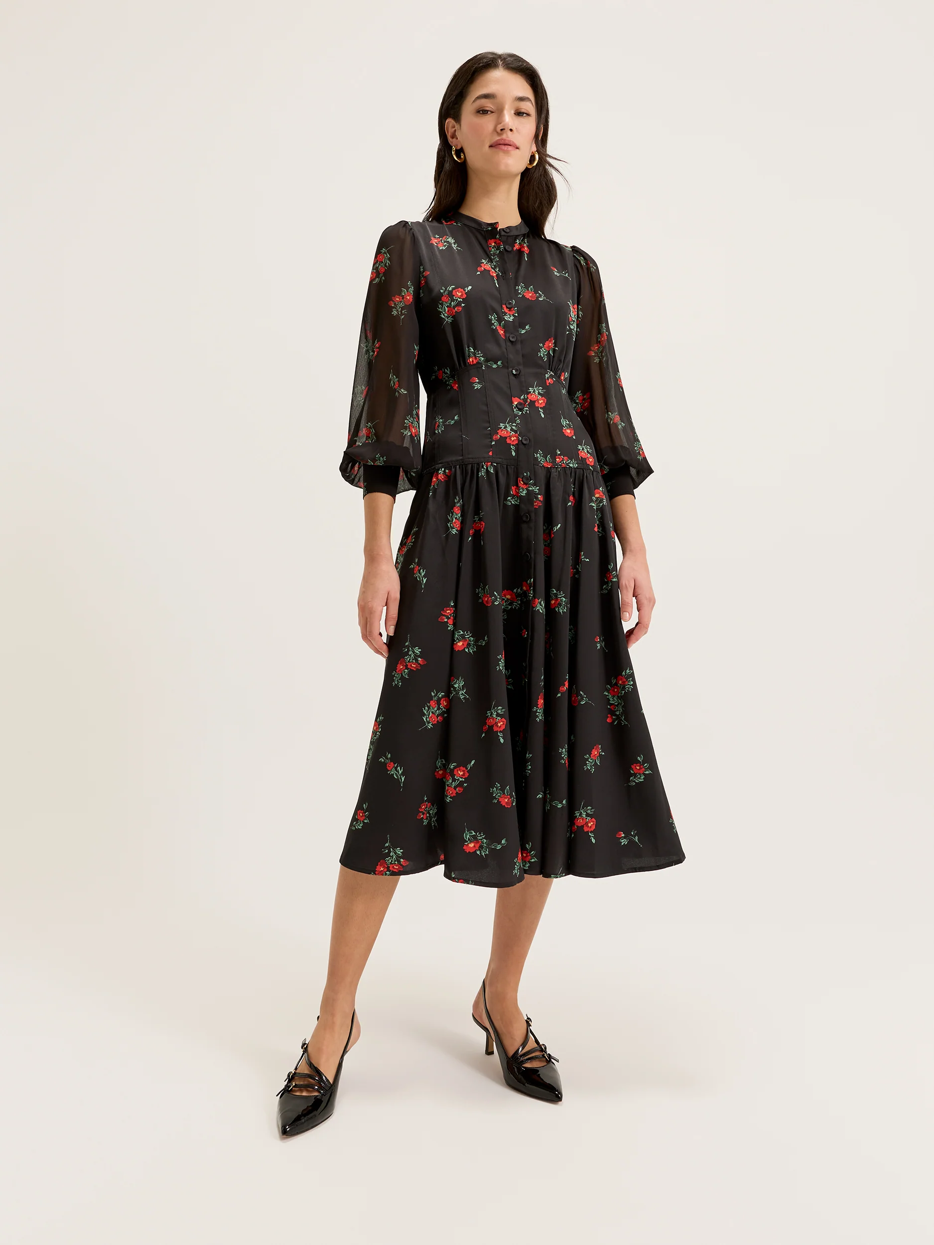Posing Roses Shirtdress - Image 4