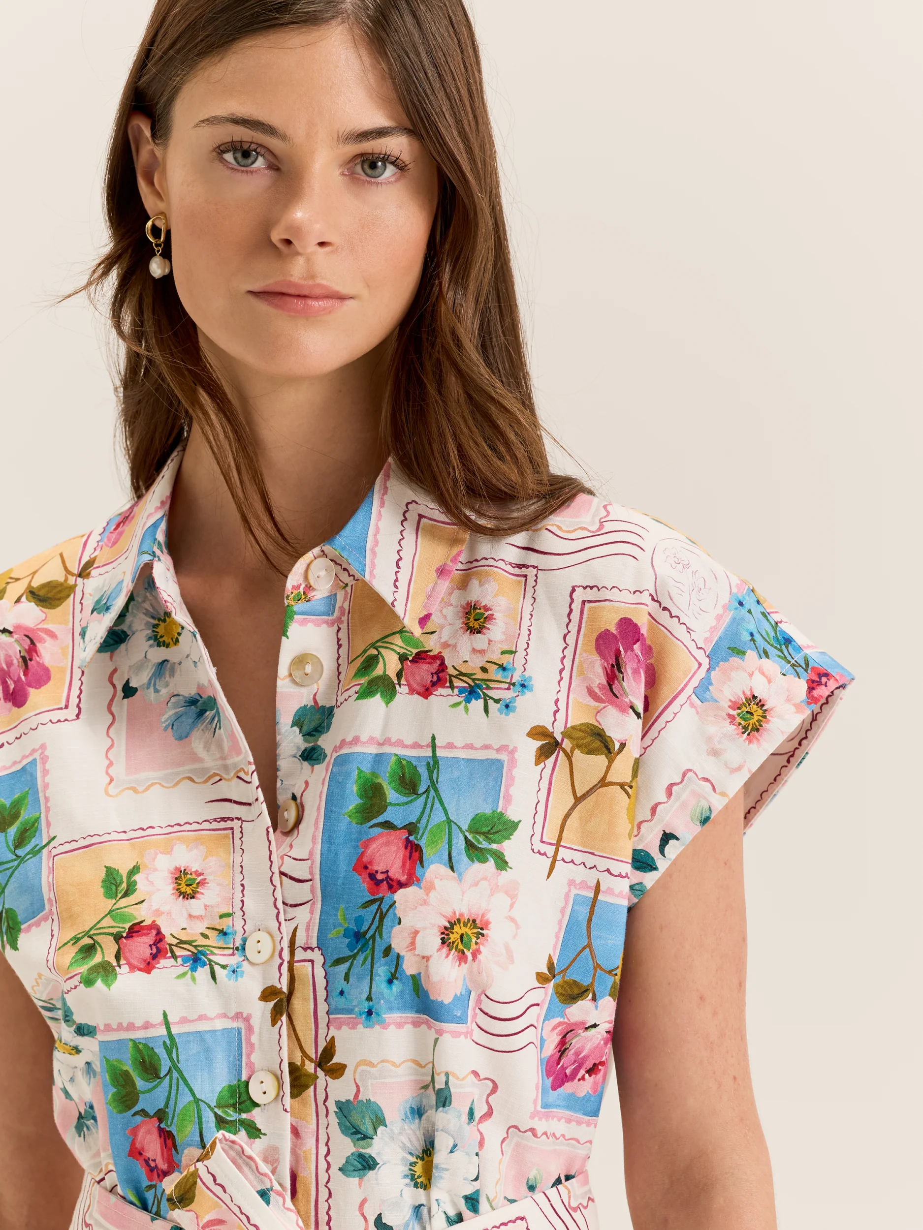 Postcards Shirt Dress - Image 2