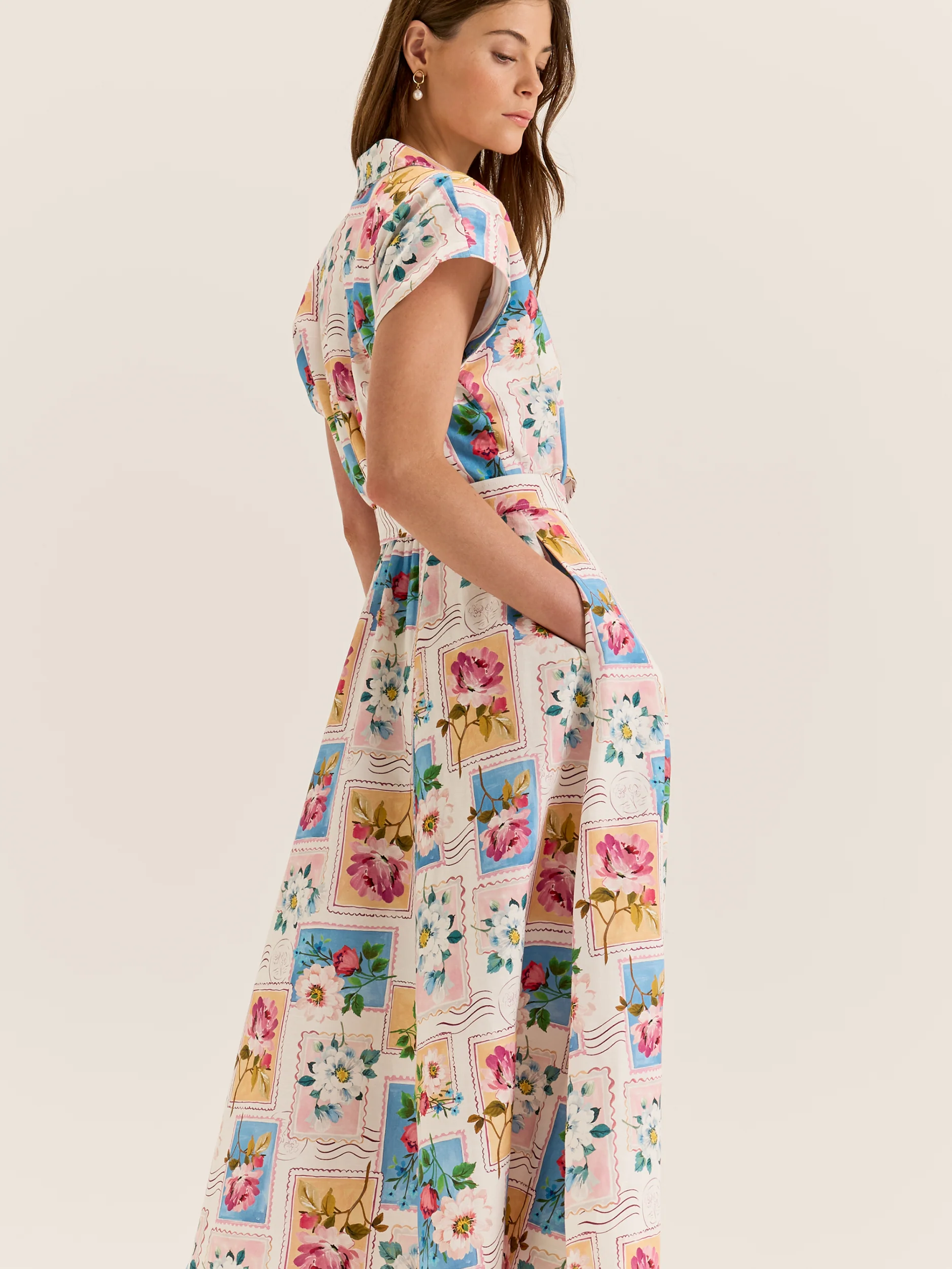 Postcards Shirt Dress - Image 5