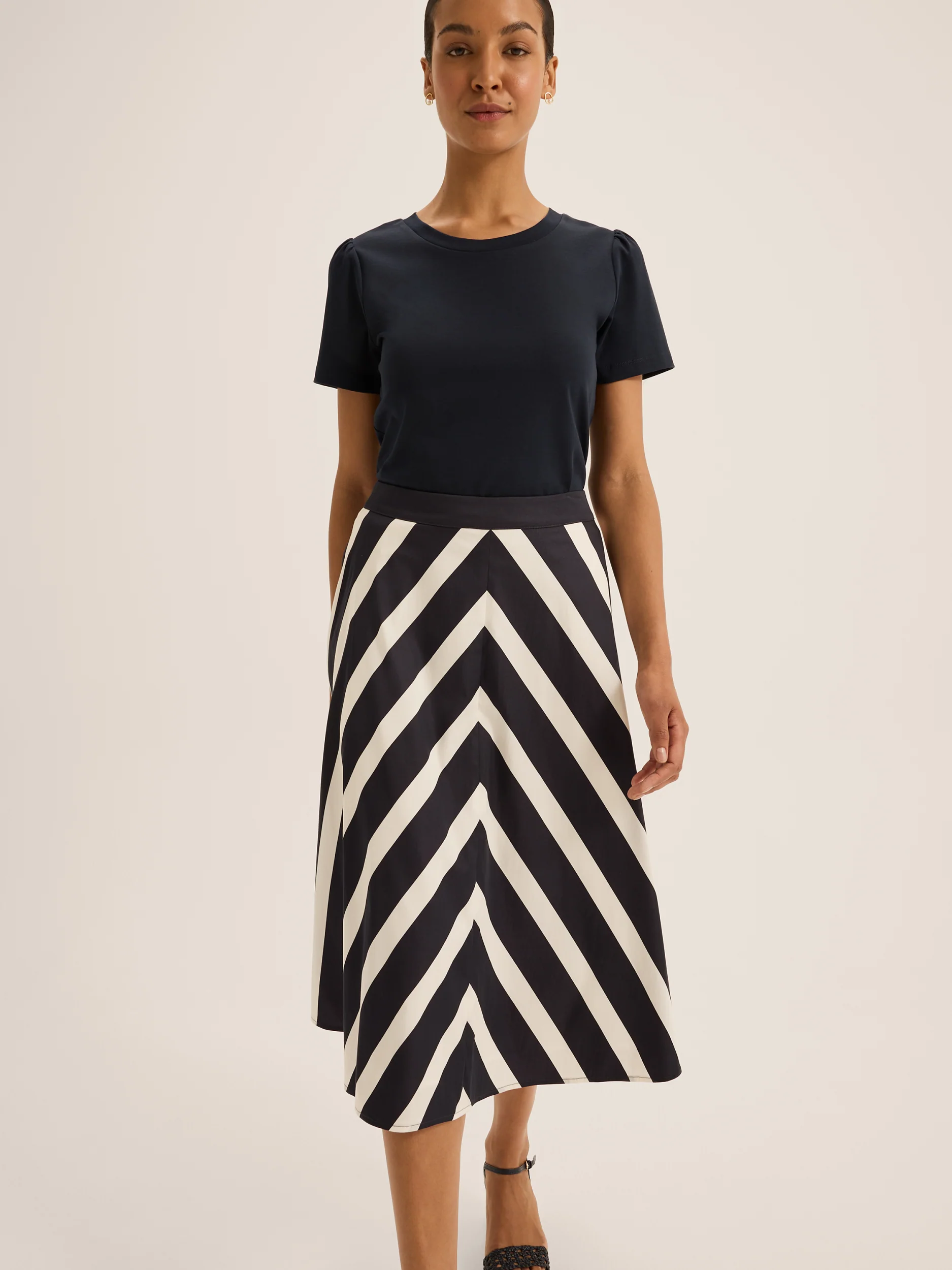 Umbrella Stripe Midi Skirt - Image 4