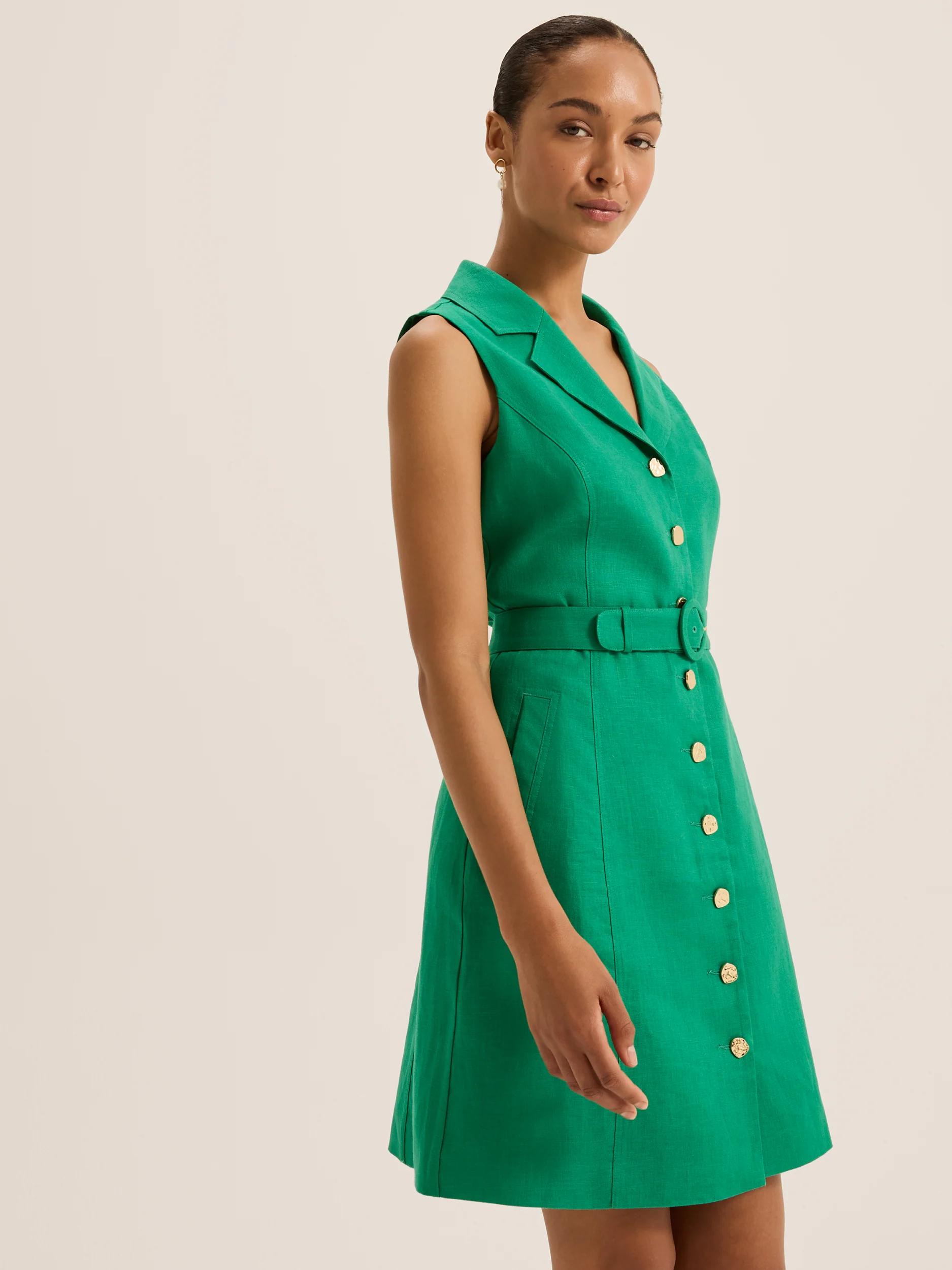 Victoria Linen Mini Dress - Image 5