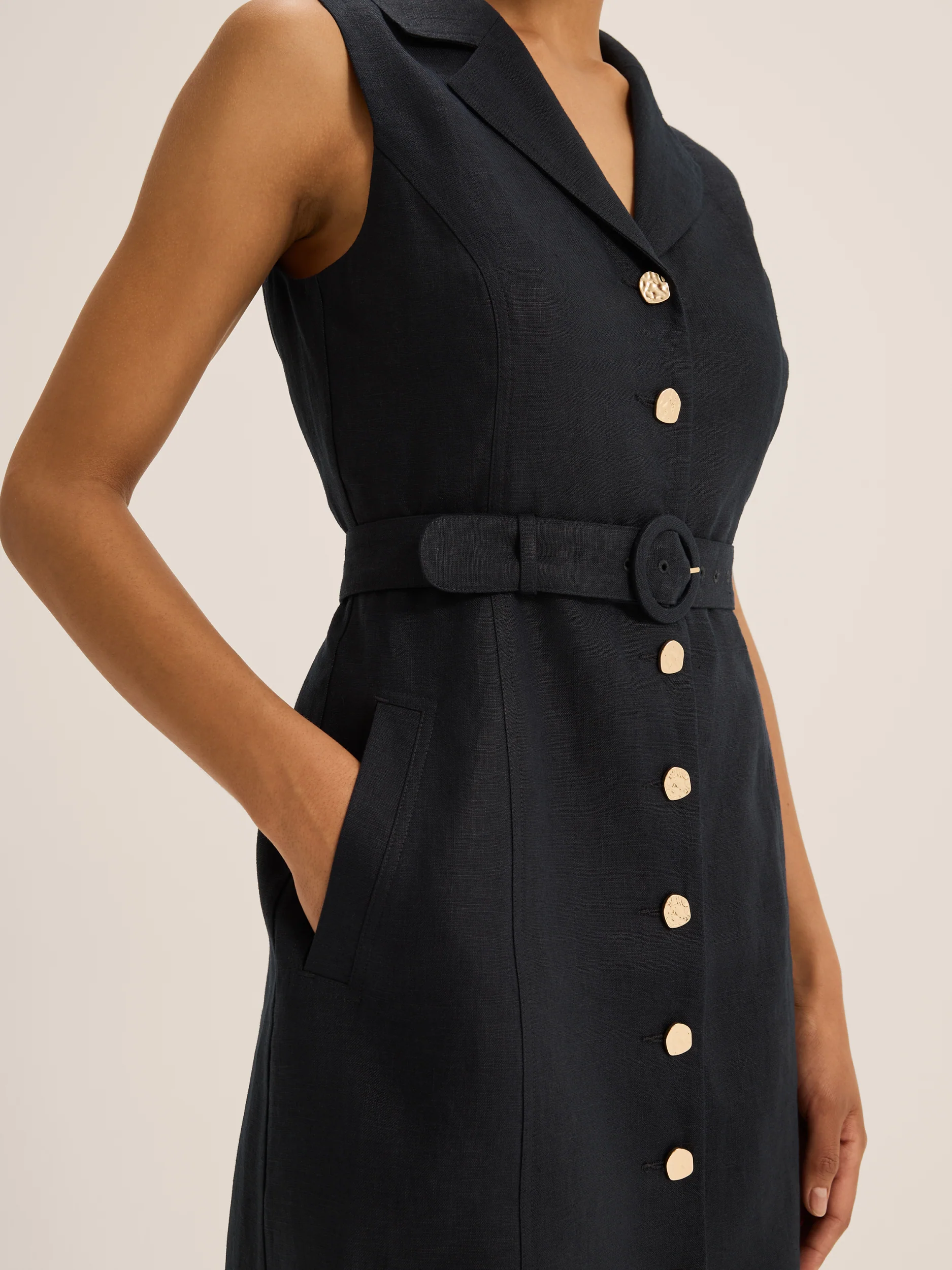 Victoria Linen Mini Dress - Image 2