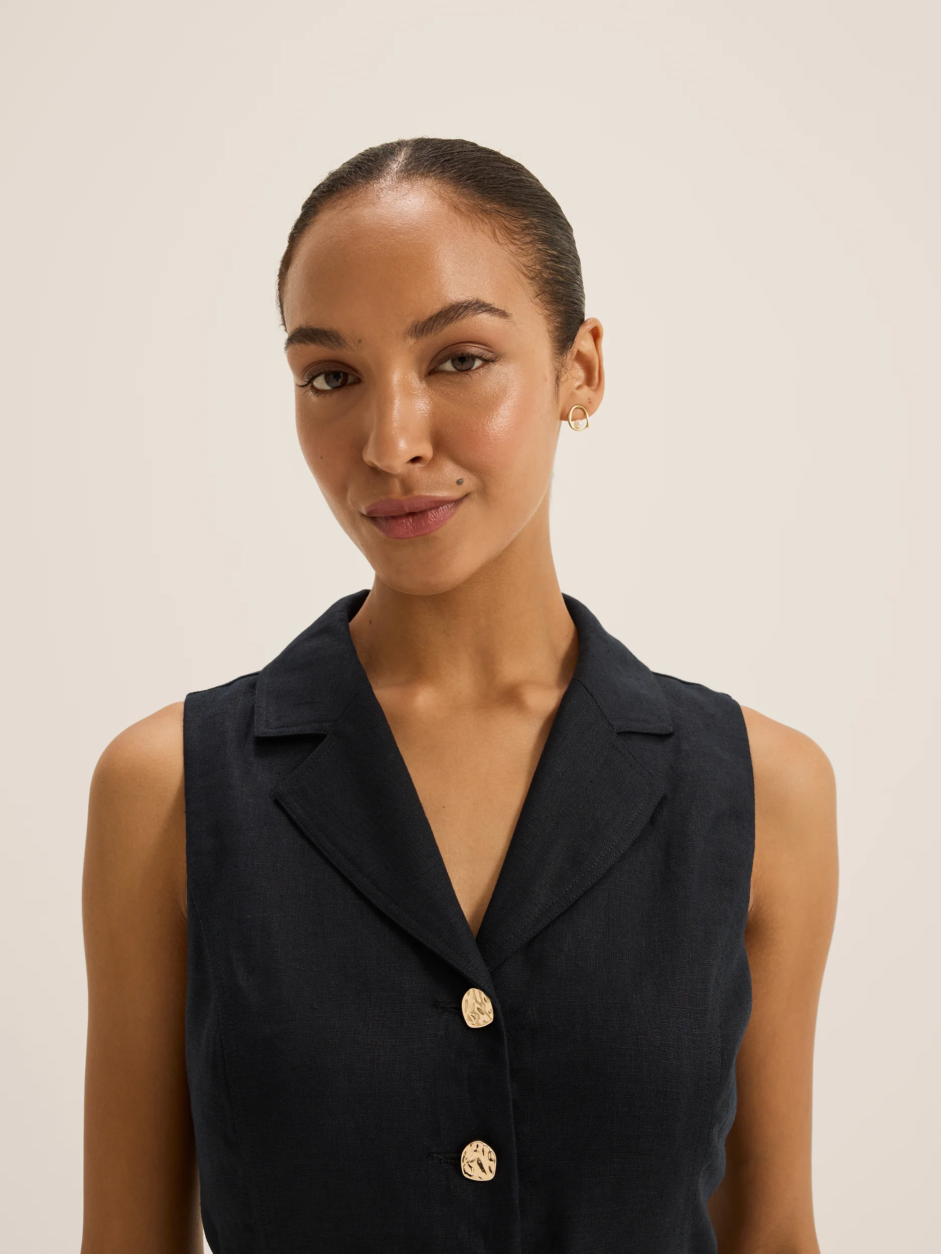 Victoria Linen Mini Dress - Image 3
