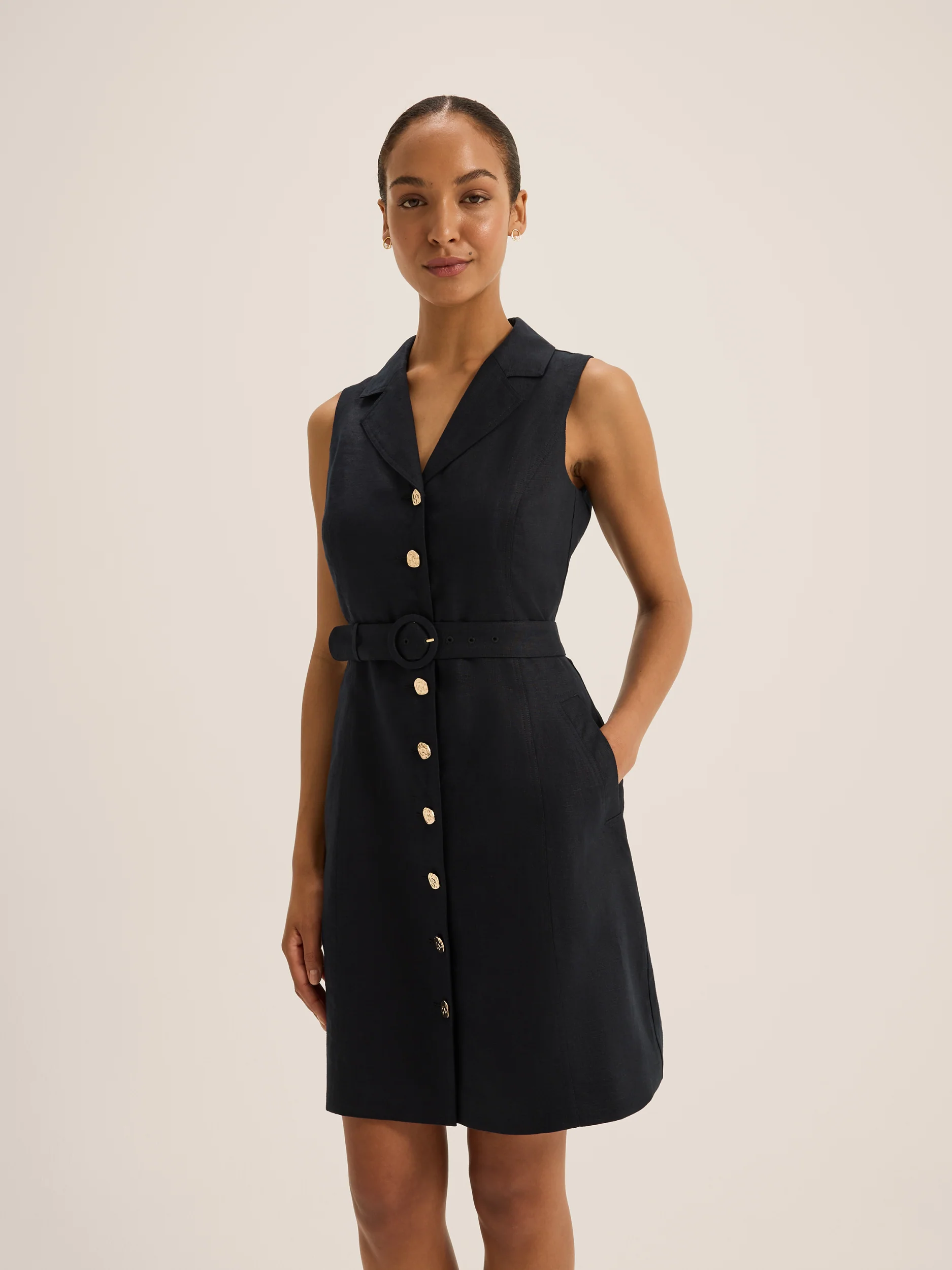 Victoria Linen Mini Dress - Image 4